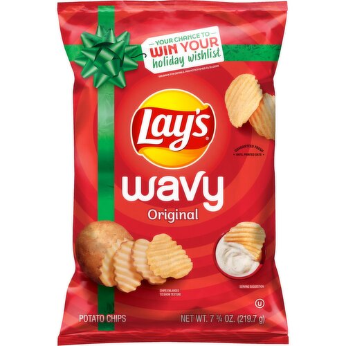 Lay's Wavy Potato Chips Original 7 3/4 Oz