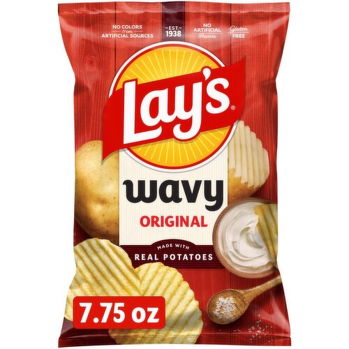 Lay's Wavy Potato Chips Original 7 3/4 Oz