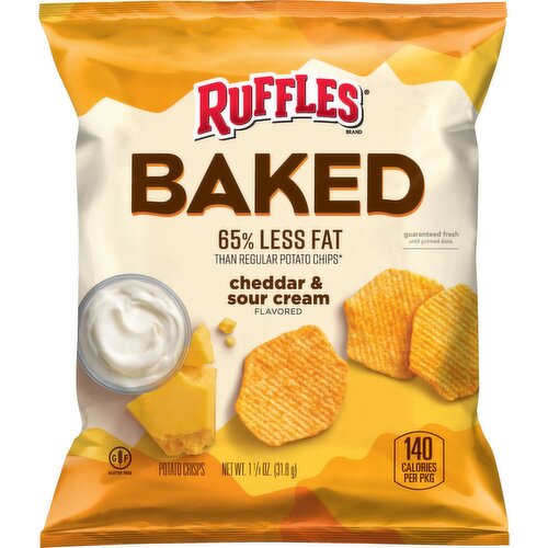 Ruffles Baked Potato Crisps Cheddar & Sour Cream Naturally & Artificially Flavored 1 1/8 Oz