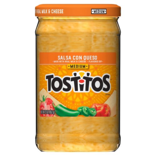 Tostitos Medium Salsa Con Queso, 23 oz