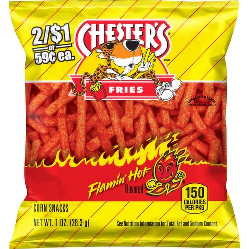 Chester's Fries Corn Snacks Flamin' Hot Flavored 1 Oz