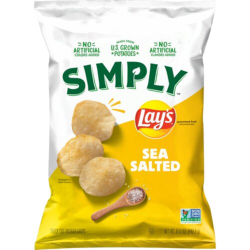 Lay's Simply Thick Cut Potato Chips Sea Salted 8 1/2 Oz