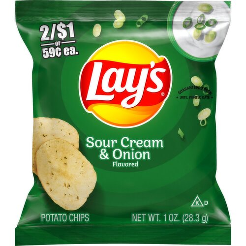 Lay's Potato Chips Sour Cream & Onion Flavored 1 Oz