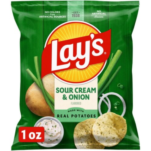 Lay's Potato Chips Sour Cream & Onion Flavored 1 Oz