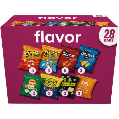 Frito Lay Snacks Flavor Mix Variety Pack 26 1/2 Oz, 28 Count