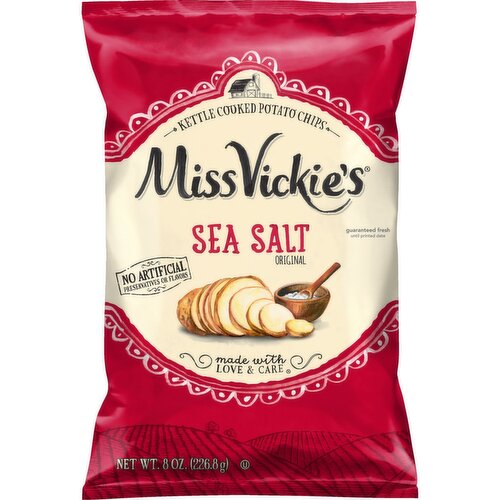 Miss Vickie's Kettle Cooked Potato Chips Sea Salt Original 8 Oz