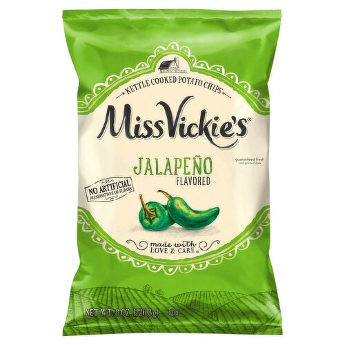 Miss Vickie's Jalapeño Flavored Kettle Cooked Potato Chips, 8 oz