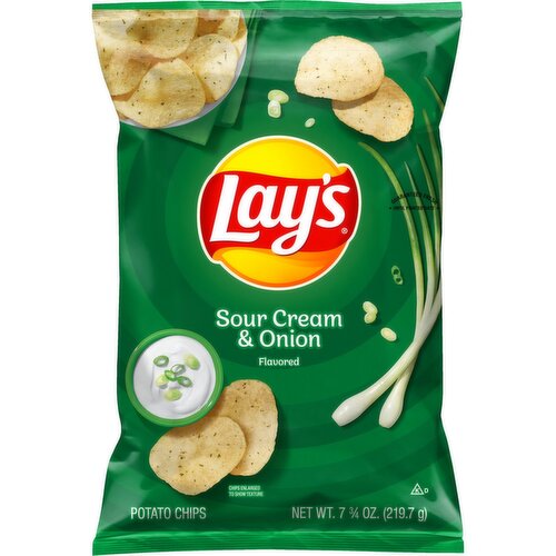 Lay's Potato Chips Sour Cream & Onion Flavored 7 3/4 Oz