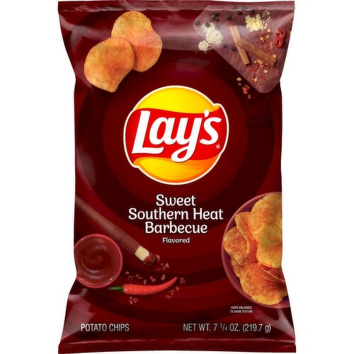 Lay's Potato Chips Sweet Southern Heat Barbecue Flavored 7 3/4 Oz