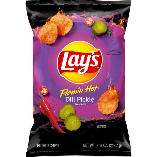 Lay's Potato Chips Flamin' Hot Dill Pickle Flavored 7 3/4 Oz