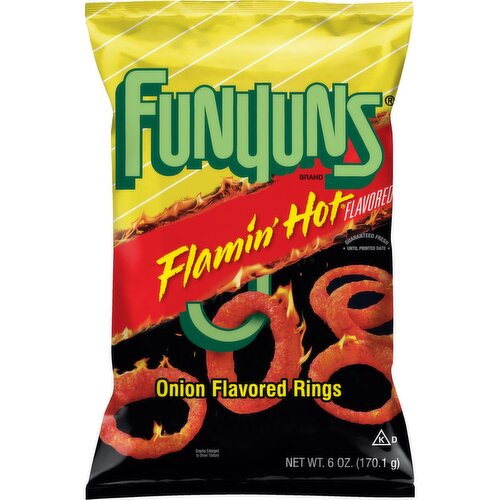 Funyuns Onion Flavored Rings Flamin' Hot Flavored 6 Oz