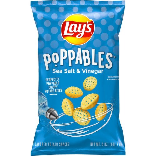 Lay's Poppables Flavored Potato Snacks Sea Salt & Vinegar 5 Oz