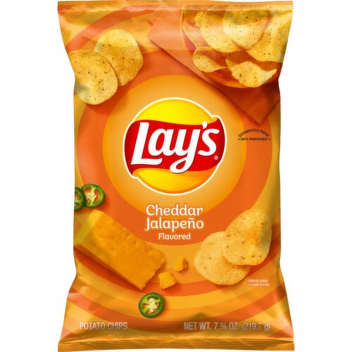 Lay's Potato Chips Cheddar Jalapeno Flavored 7 3/4 Oz