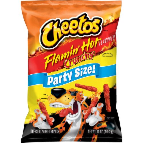 Cheetos Crunchy Cheese Flavored Snacks Flamin' Hot Flavored 15 Oz