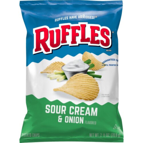 Ruffles Potato Chips Sour Cream & Onion Flavored 2 1/2 Oz