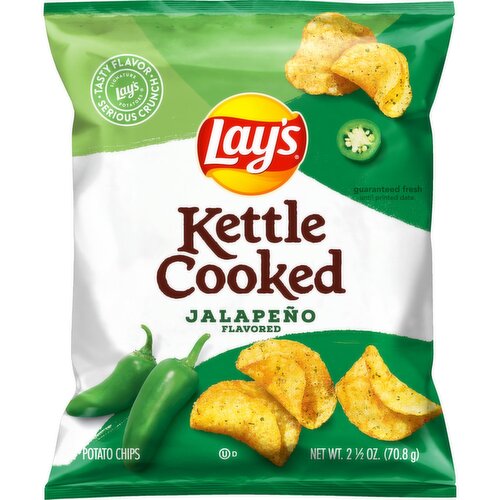 Lay's Kettle Cooked Potato Chips Jalapeno Flavored 2 1/2 Oz