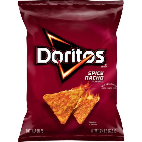 Doritos Tortilla Chips Spicy Nacho Flavored 2 3/4 Oz