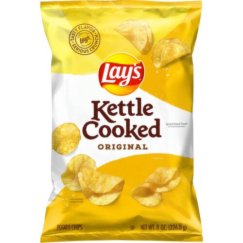 Lay's Kettle Cooked Potato Chips Original 8 Oz