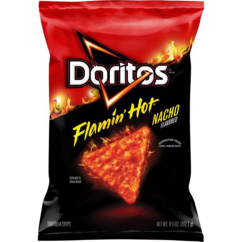 Doritos Tortilla Chips Flamin' Hot Nacho Flavored 9 1/4 Oz