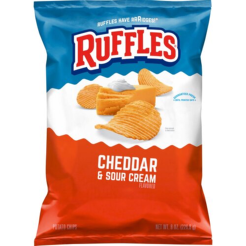 Ruffles Potato Chips Cheddar & Sour Cream Flavored 8 Oz