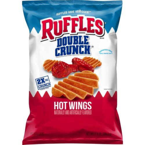 Ruffles Double Crunch Potato Chips Hot Wings Flavored 7 1/4 Oz