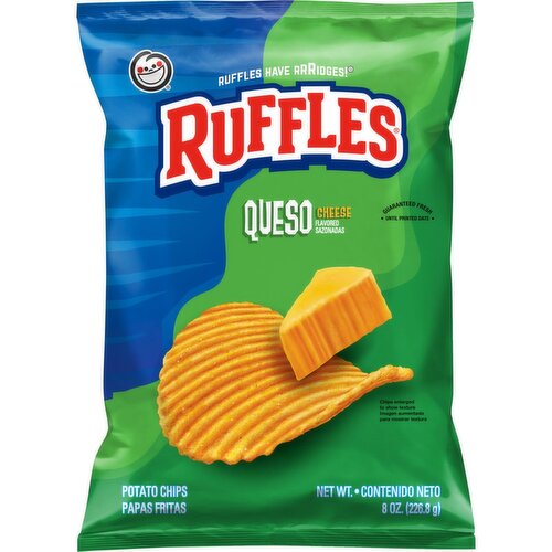 Ruffles Potato Chips Queso Cheese Flavored 8 Oz