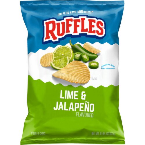 Ruffles Potato Chips Lime & Jalapeno Flavored 8 Oz