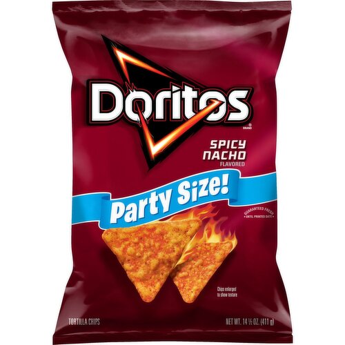 Doritos Tortilla Chips Spicy Nacho Flavored 14 1/2 Oz