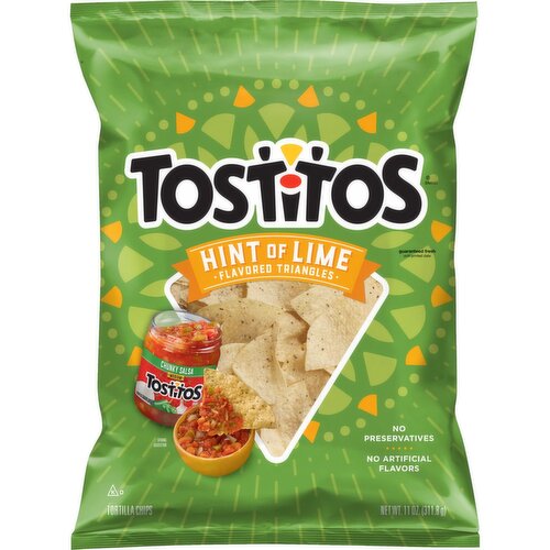 Tostitos Tortilla Chips Hint of Lime Flavored 11 Oz