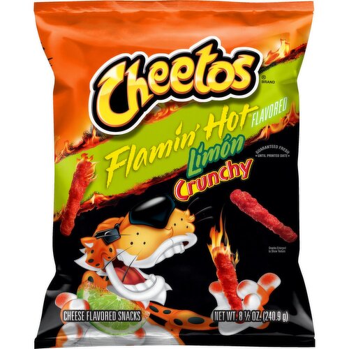 Cheetos Flamin' Hot Crunchy Limón Cheese Flavored Snacks, 8 1/2 oz