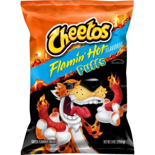 Cheetos Flamin' Hot Puffs Cheese Flavored Snacks, 8 oz