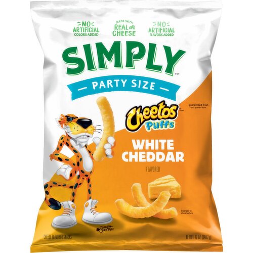 Cheetos Simply Puffs Cheese Flavored Snacks White Cheddar Flavored 12 Oz