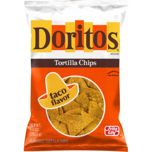 Doritos Flavored Tortilla Chips Taco Flavor 9 1/4 Oz