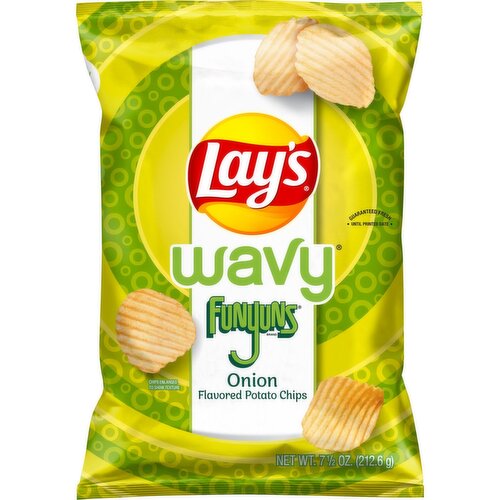 Lay's Wavy Potato Chips Funyuns Onion Flavored 7 1/2 Oz