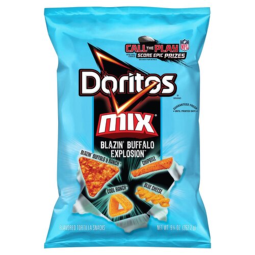 Doritos Blazin' Buffalo Explosion Mix Flavored Tortilla Snacks, 9 1/4 oz