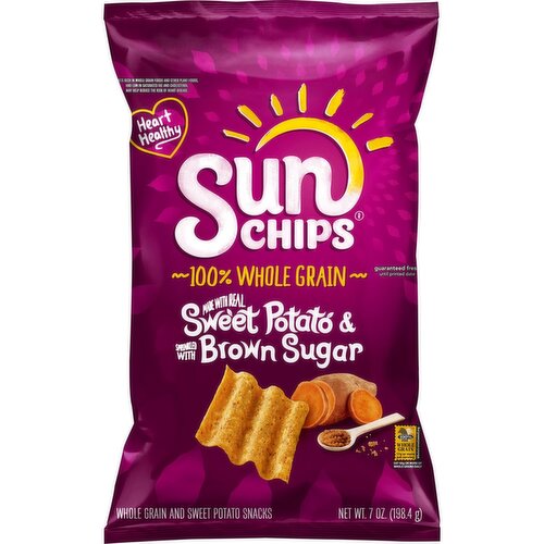 SunChips Whole Grain And Sweet Potato Snacks Sweet Potato & Brown Sugar 7 Oz