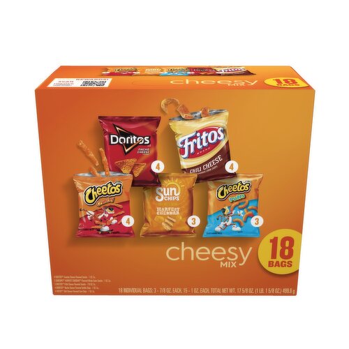 Frito Lay Cheesy Mix Snacks, 18 count, 17.625 oz