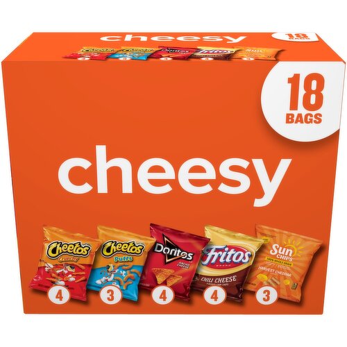 Frito Lay Snacks Cheesy Mix Variety Pack 17 5/8 Oz, 18 Count