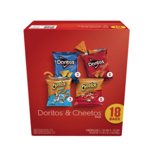 Frito Lay Snacks Doritos & Cheetos Mix Variety 17 5/8 Oz, 18 Count