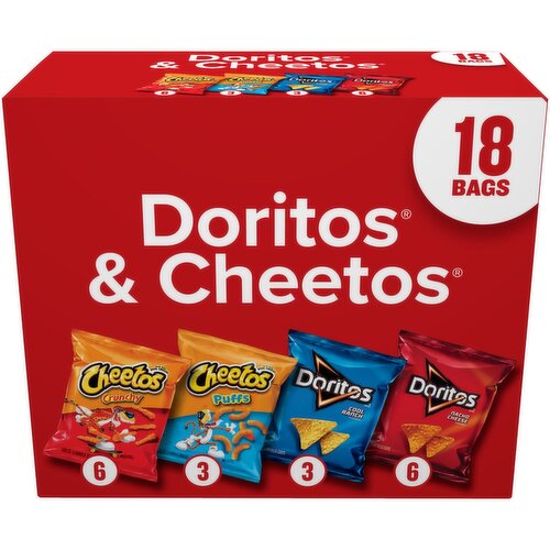 Frito Lay Snacks Doritos & Cheetos Mix Variety Pack, 17 5/8 Oz, 18 Count