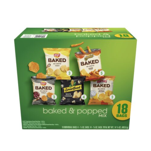 Frito Lay Snacks Baked & Popped Mix Variety 14 1/4 Oz, 18 Count