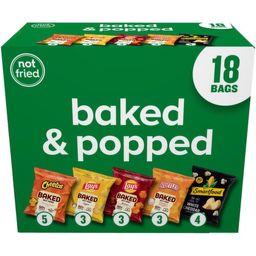 Frito Lay Snacks Baked & Popped Variety Pack 14 1/4 Oz, 18 Count