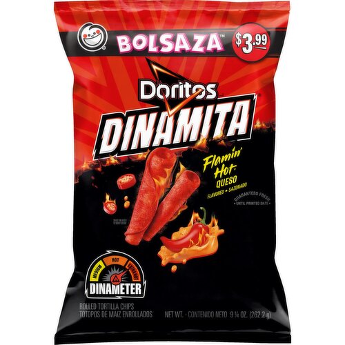 Doritos Dinamita Rolled Tortilla Chips Flamin' Hot Queso Flavored 9 1/4 Oz