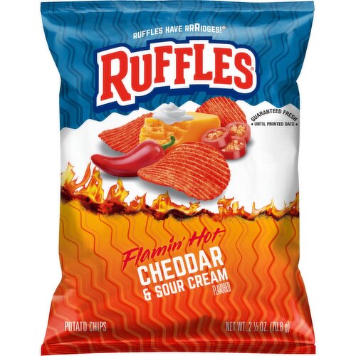 Ruffles Potato Chips Flamin' Hot Cheddar & Sour Cream 2 1/2 Oz