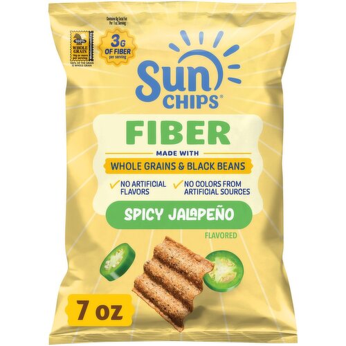 SunChips Whole Grain And Black Bean Snacks Spicy Jalapeno Flavored 7 Oz