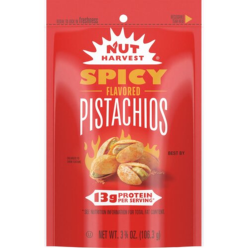 Nut Harvest Pistachios Spicy Flavored 3 3/4 Oz