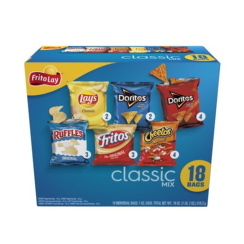 Frito Lay Snacks Classic Mix Variety 1 Oz, 18 Count