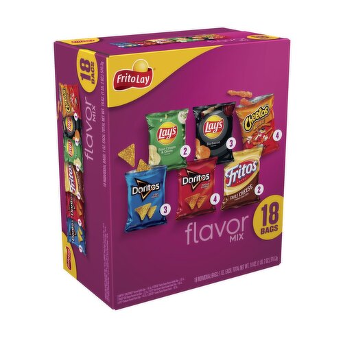 Frito Lay Snacks Flavor Mix Variety 1 Oz, 18 Count