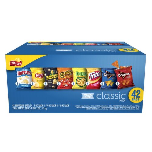 Frito Lay Snacks Classic Mix Variety 39 Oz, 42 Count