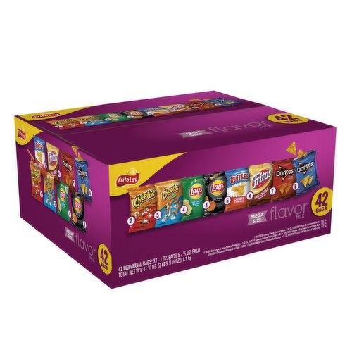 Frito Lay Snacks Flavor Mix Variety 41 3/8 Oz, 42 Count